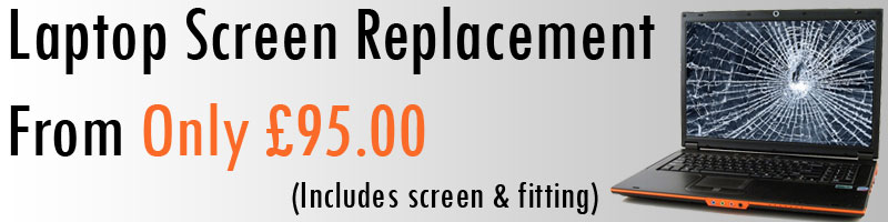 Laptop screen repair and replacement Ipswich Suffolk